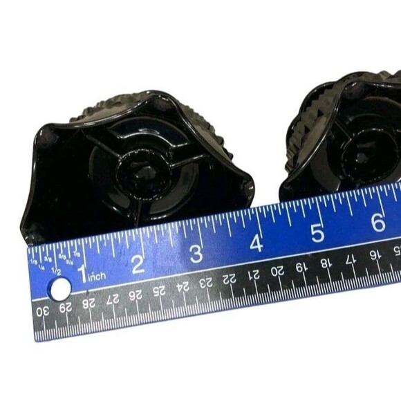 Indiana Glass Tiara Cameo Black Diamond Point Candle Holders Set Of 2 Vintage - Picture 4 of 4